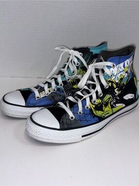 Batman Converse High-Top Sneakers in Black, Blue & Green
